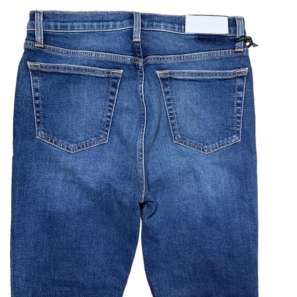 RE/DONE NWT High Rise Ankle Crop Color Midnight Blue Cotton Polyester Elastane - Picture 8 of 16